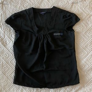 Lands End Chase Bank black blouse. Size 8